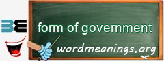 WordMeaning blackboard for form of government